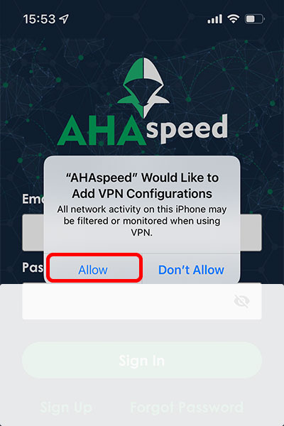 WorldGo ios install custom enterprise app, step5 - allow add VPN Configurations